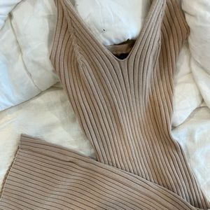 Bodycon Nude Midi Dress